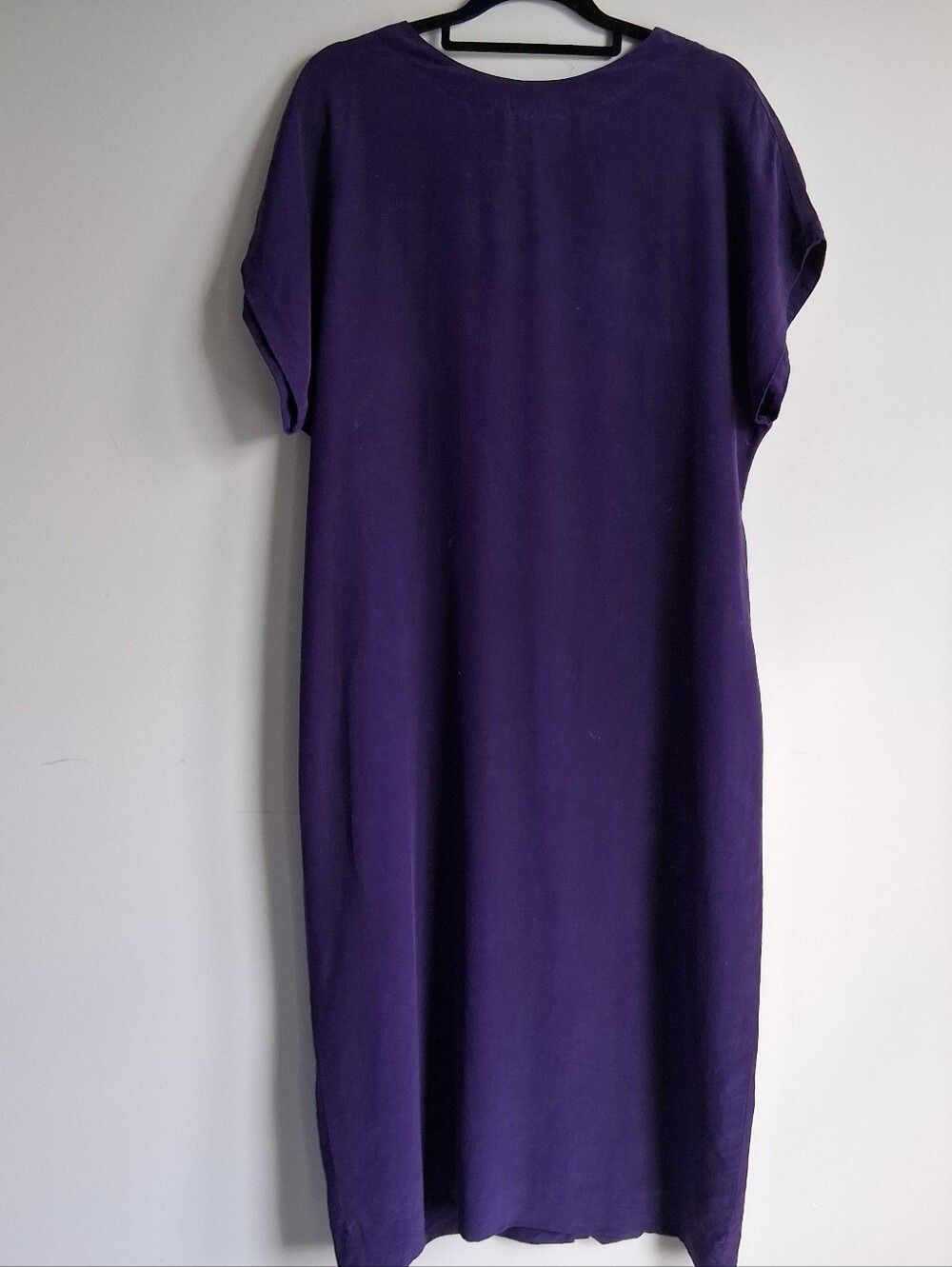 80s Vintage 100% Silk Dress Liz Claiborne Sz 14 Fits 12 Large Overdyed Purple